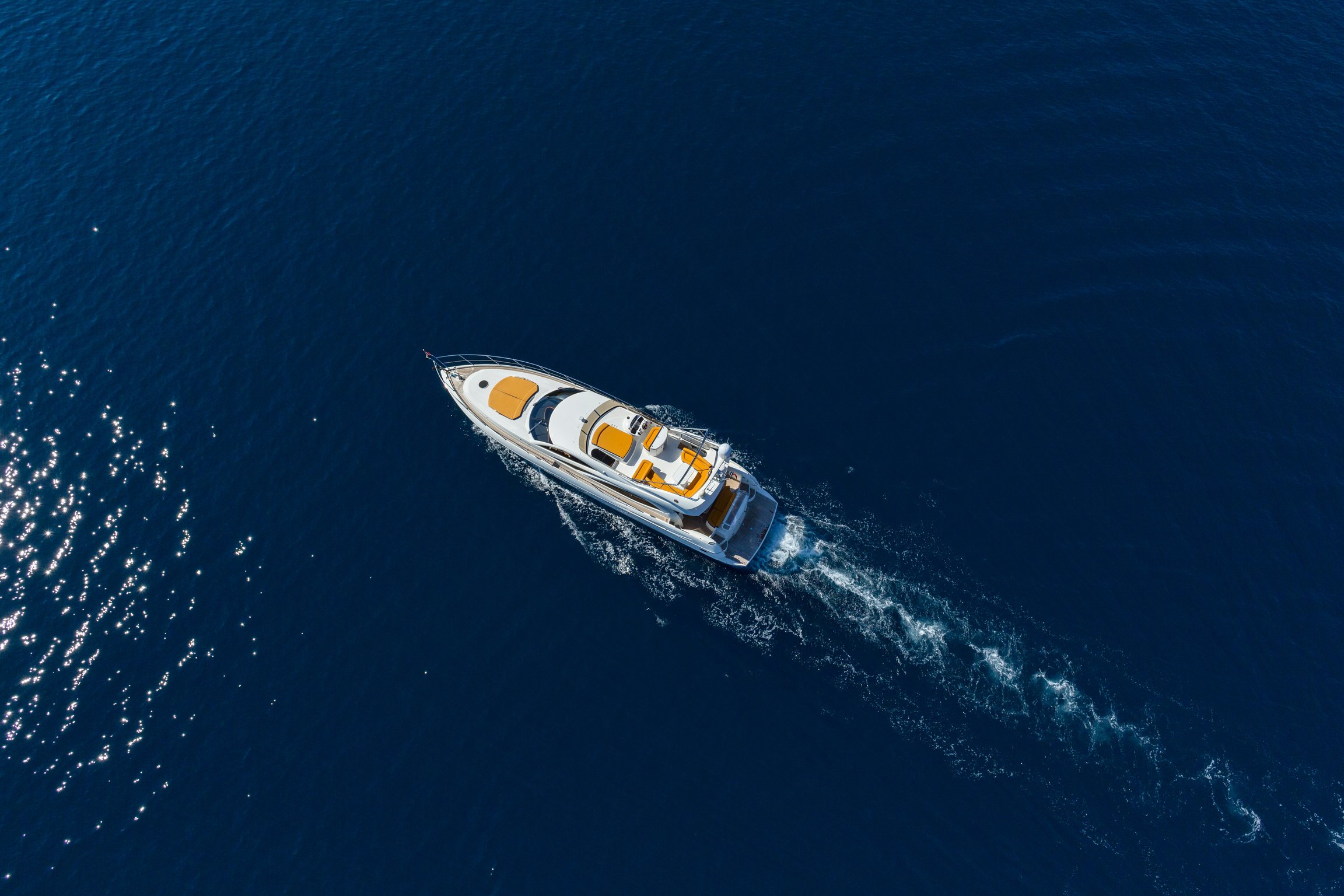 Luxury Yacht Aerial View