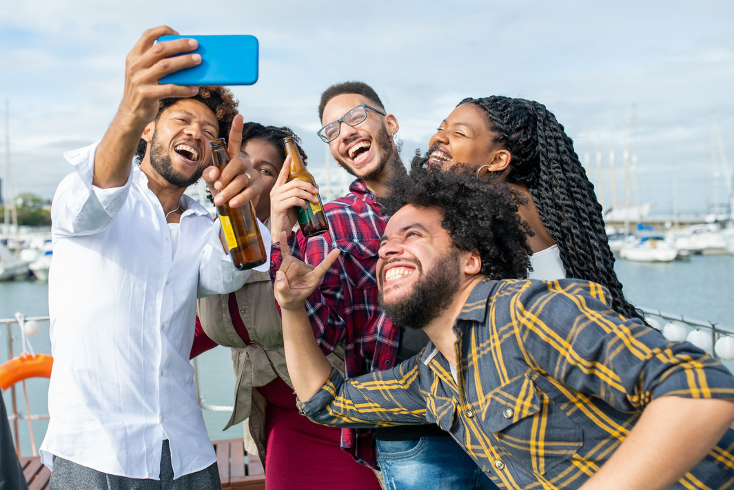 Friends Taking Photos Together 