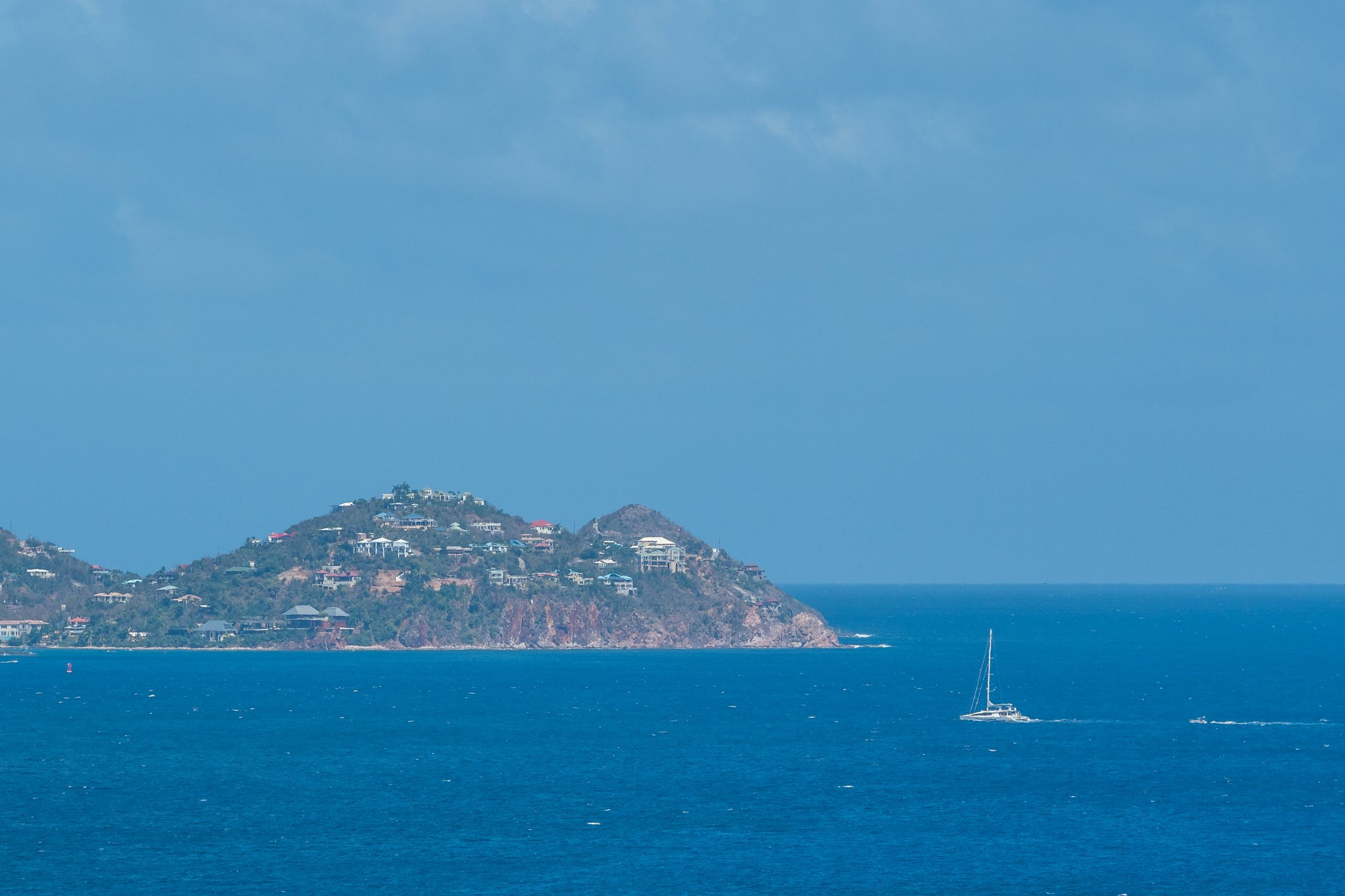 Aerial photo of sail yacht