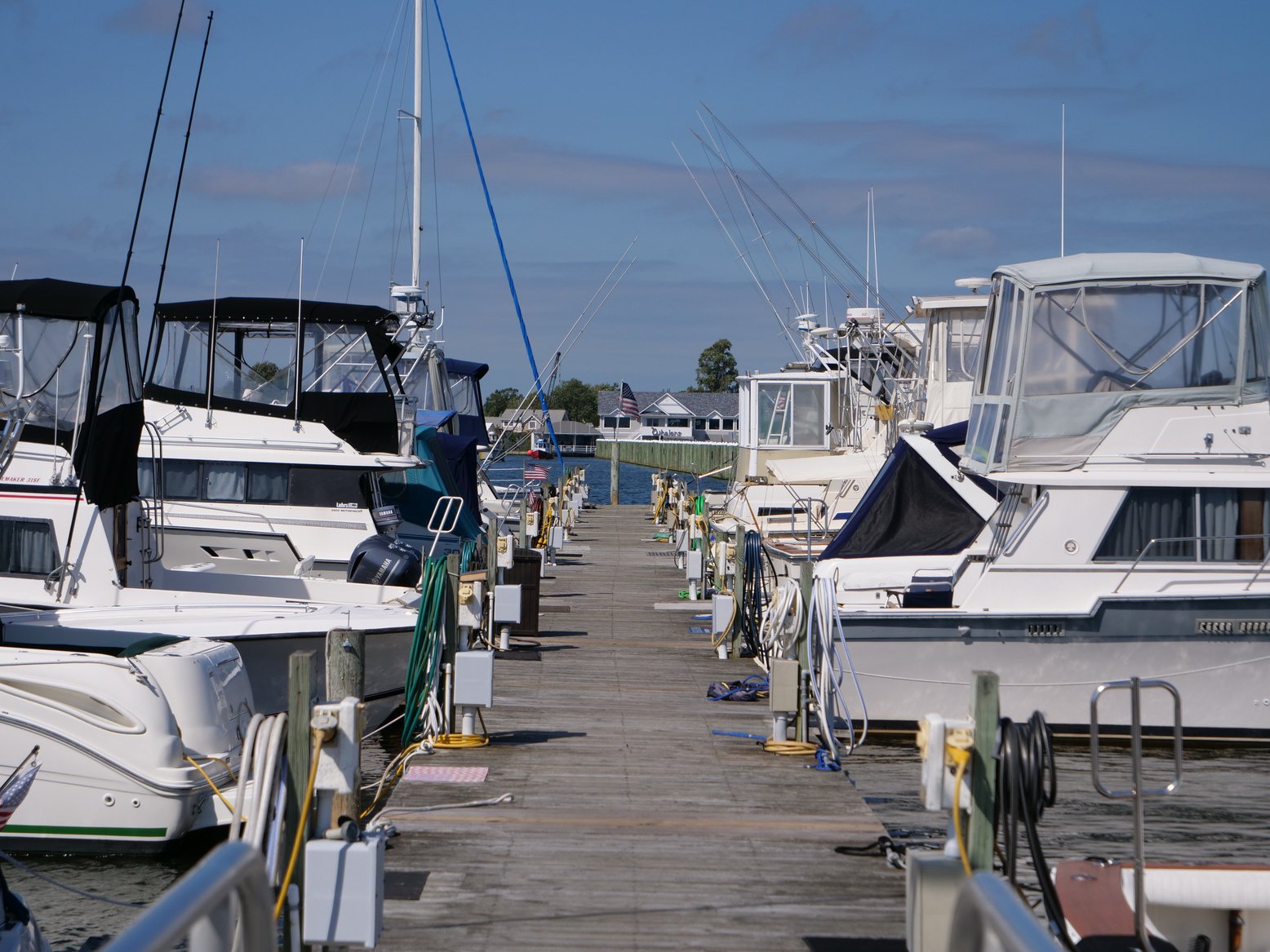 Yacht moored at the dock stock photo